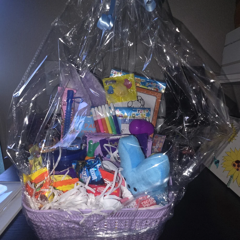 mine Lavender and Light Blue Easter Gift Basket